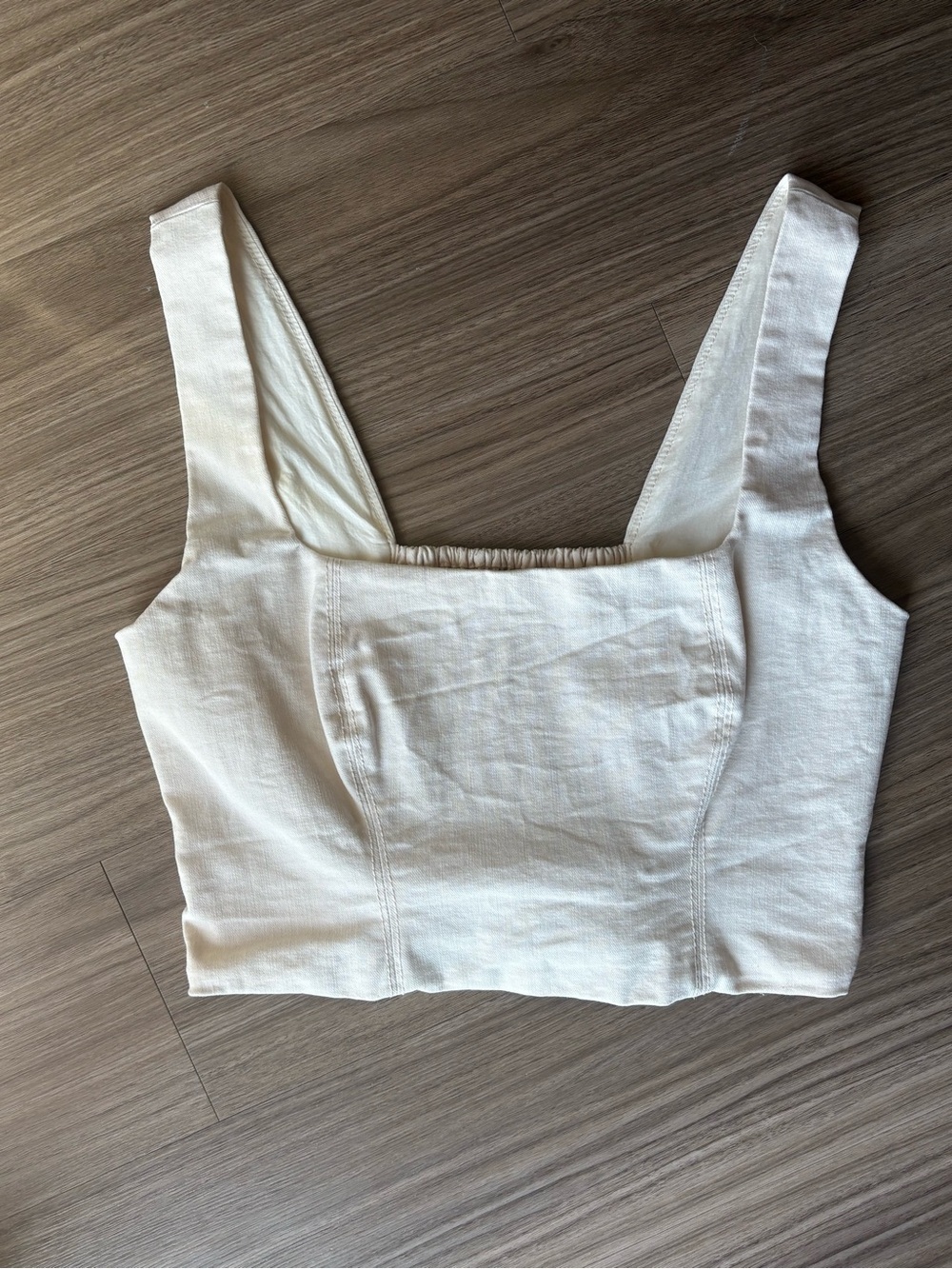 Z Supply Women's Cream Square-Neck Crop Tank Top